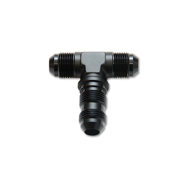 Bulkhead Adapter Tee Fitting; Size: -12AN; 6061 Aluminum; Anodized Black; - CFRI736074223