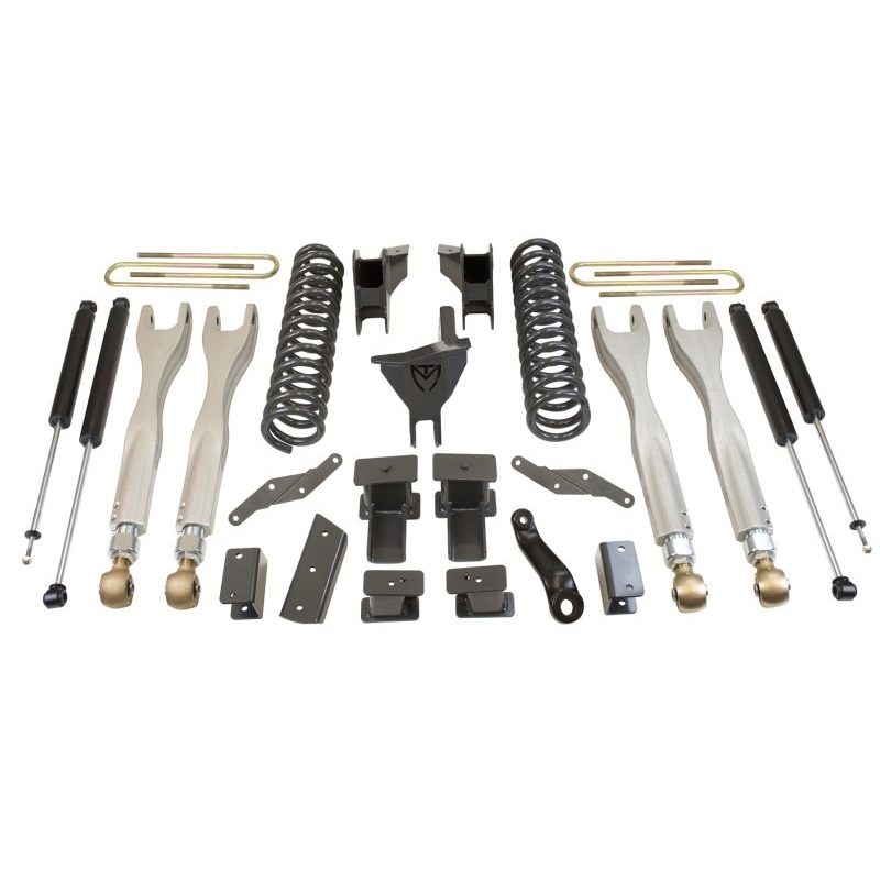 MaxTrac 17-19 Ford F-250/350 4WD 4in/1in MaxPro Coil Lift Kit w/4-Link Arms & MaxTrac Shocks