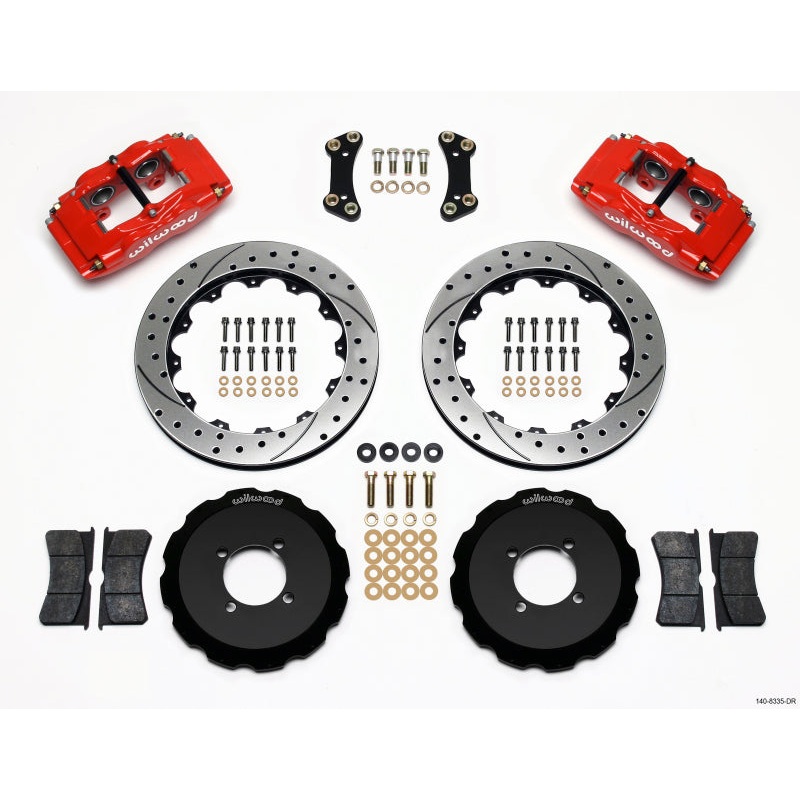 Wilwood FSLI4 Front Hat Kit 13.00in Drilled Red 2003-05 Scion xA xB