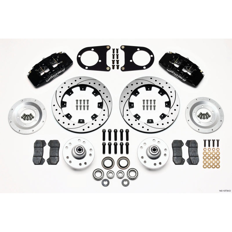 Wilwood Dynapro 6 Front Hub Kit 12.19in Drilled 37-48 Ford Psgr. Car Spindle