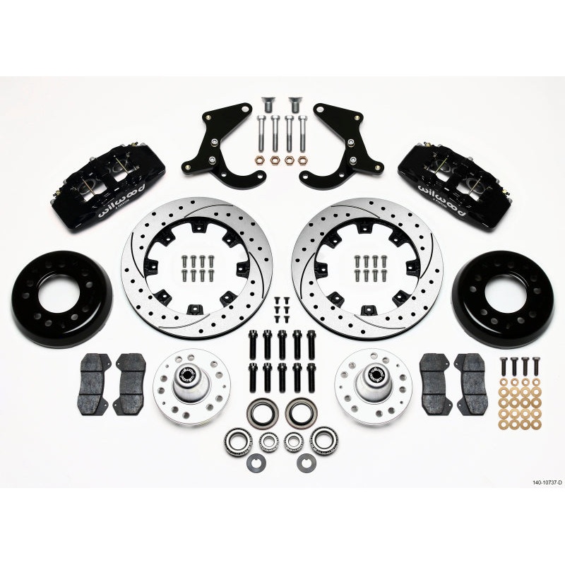 Wilwood Dynapro 6 Front Hub Kit 12.19in Drilled 55-57 Chevy