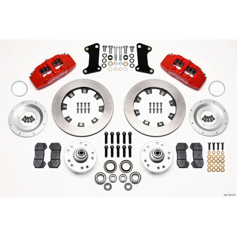 Wilwood Dynapro 6 Front Hub Kit 12.19in Drilled Red 67-69 Camaro (*Line Kit Needed*)