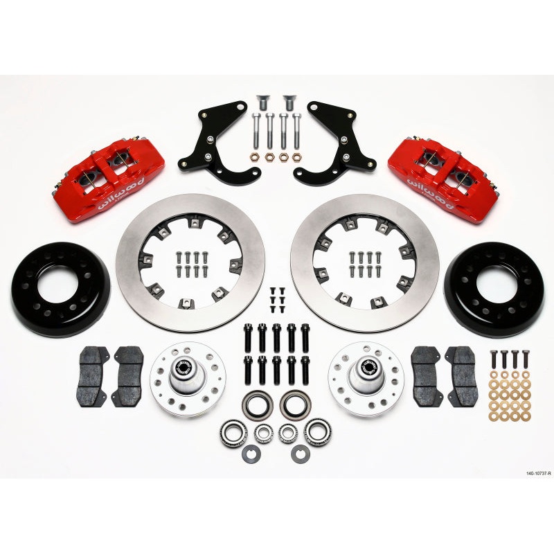 Wilwood Dynapro 6 Front Hub Kit 12.19in Red 55-57 Chevy