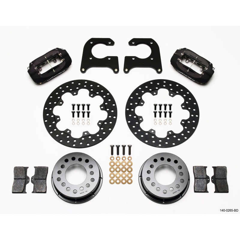 Wilwood Forged Dynalite Rear Drag Kit Drilled Rotor M-W / Lamb Ends 1/2in Studs