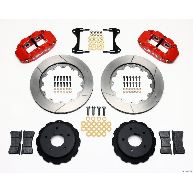 Wilwood Narrow Superlite 4R Rear Kit 14.00in Red 65-82 Corvette C2/C3