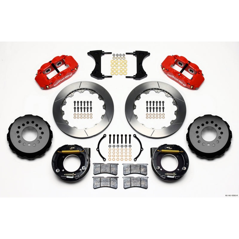 Wilwood Narrow Superlite 4R Rear P-Brk Kit 12.88in Red Chevy C-10 2.42 Offset 5-lug