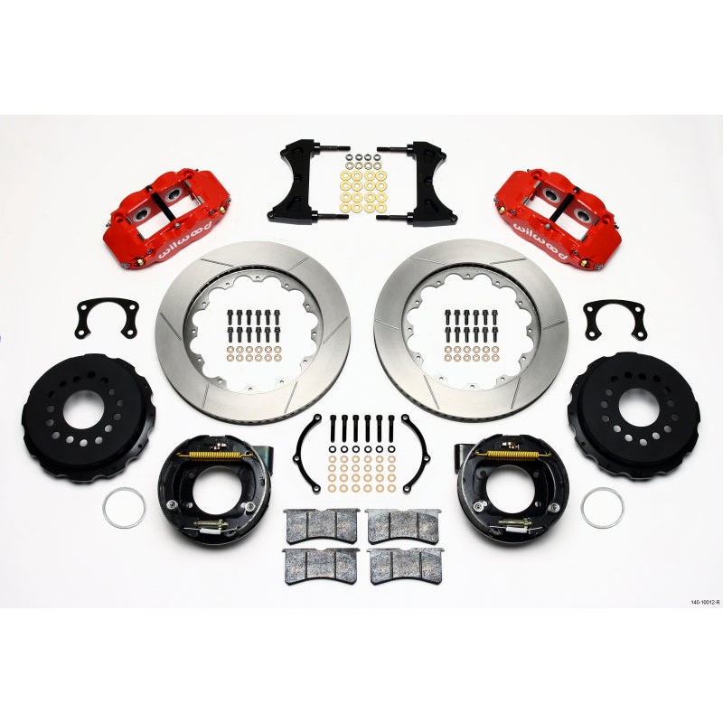 Wilwood Narrow Superlite 4R Rear P-Brk Kit 14.00in Red New Big Ford 2.50in Offset