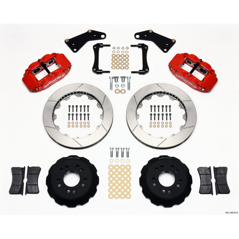 Wilwood Narrow Superlite 6R Front Hat Kit 13.06in Red 65-82 Corvette C2/C3