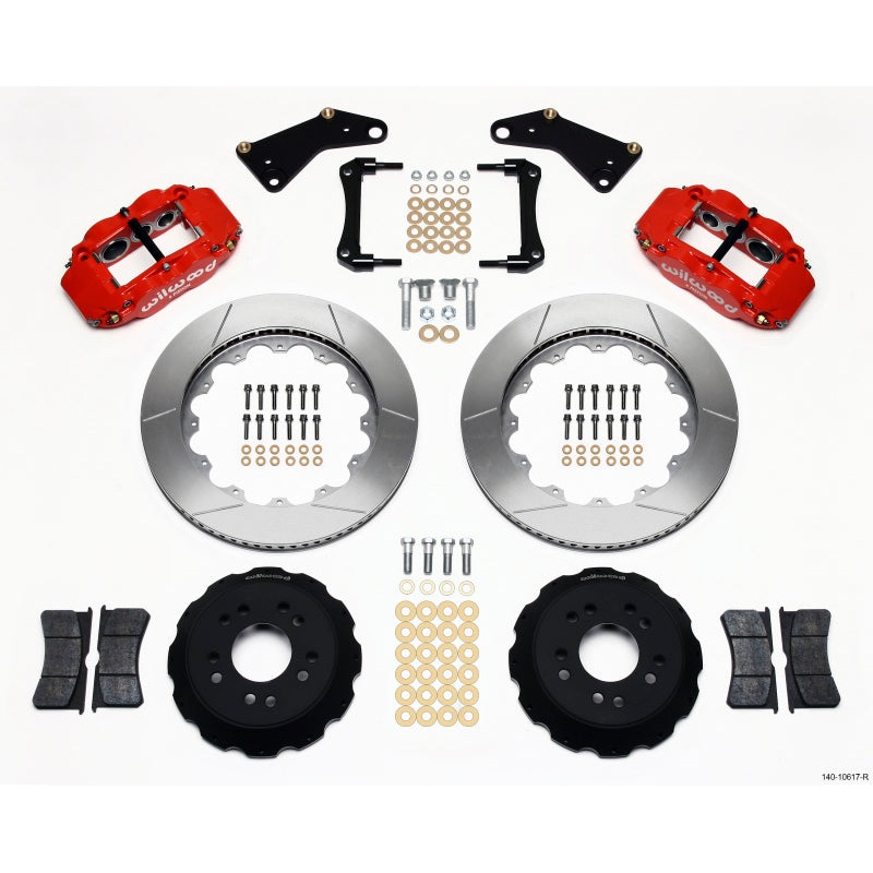 Wilwood Narrow Superlite 6R Front Hat Kit 14.00in Red 65-82 Corvette C2/C3