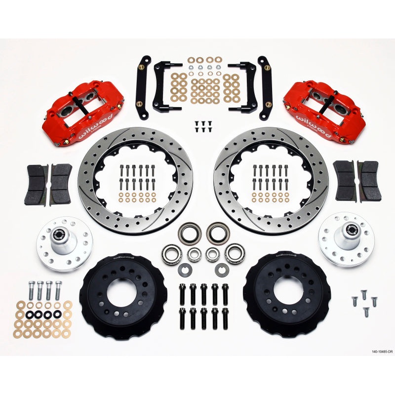 Wilwood Narrow Superlite 6R Front Hub Kit 12.88in Drill Red 70-78 Camaro (*Line Kit Needed*)