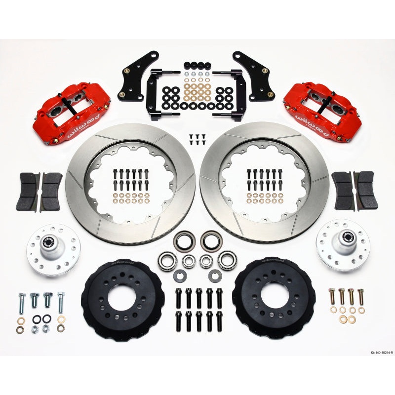 Wilwood Narrow Superlite 6R Front Hub Kit 14.00in Red Large GM 57-70 Drop Spindle
