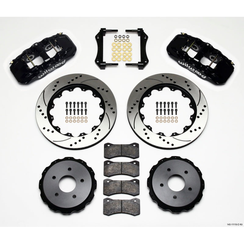 Wilwood AERO4 Rear Kit 14.00in Drilled 97-04 Corvette C5/Z06 05-13 C6