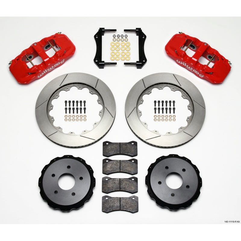 Wilwood AERO4 Rear Kit 14.00in Red 97-04 Corvette C5/Z06 05-13 C6