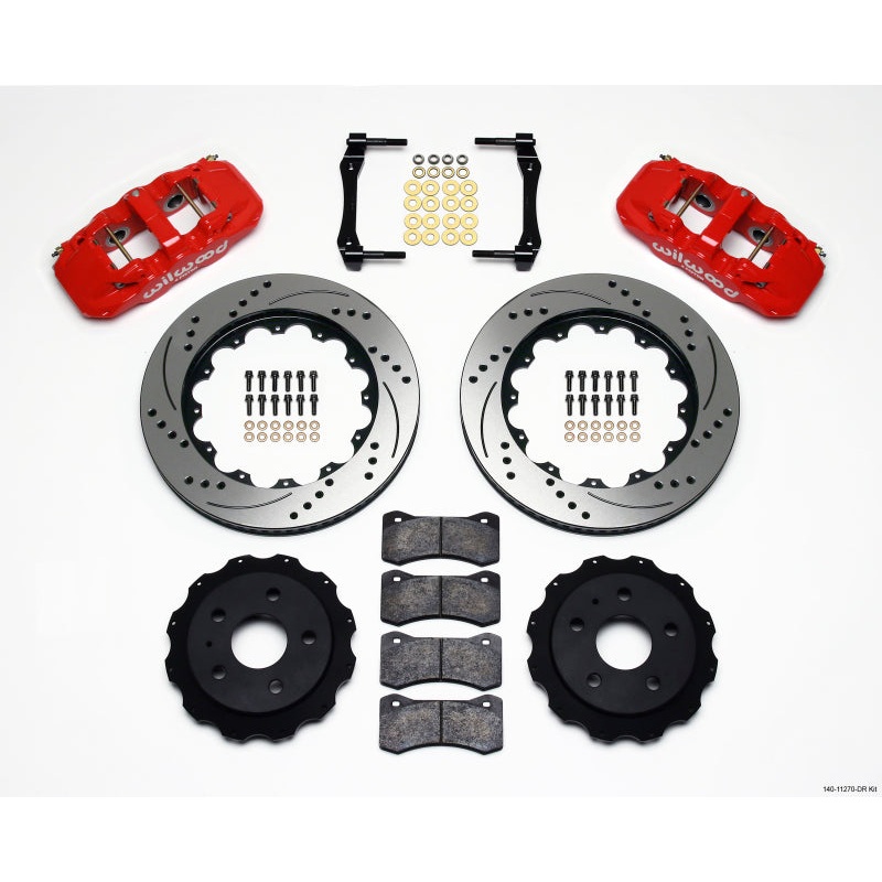 Wilwood AERO4 Rear Kit 14.25in Drilled Red 2010-2015 Camaro