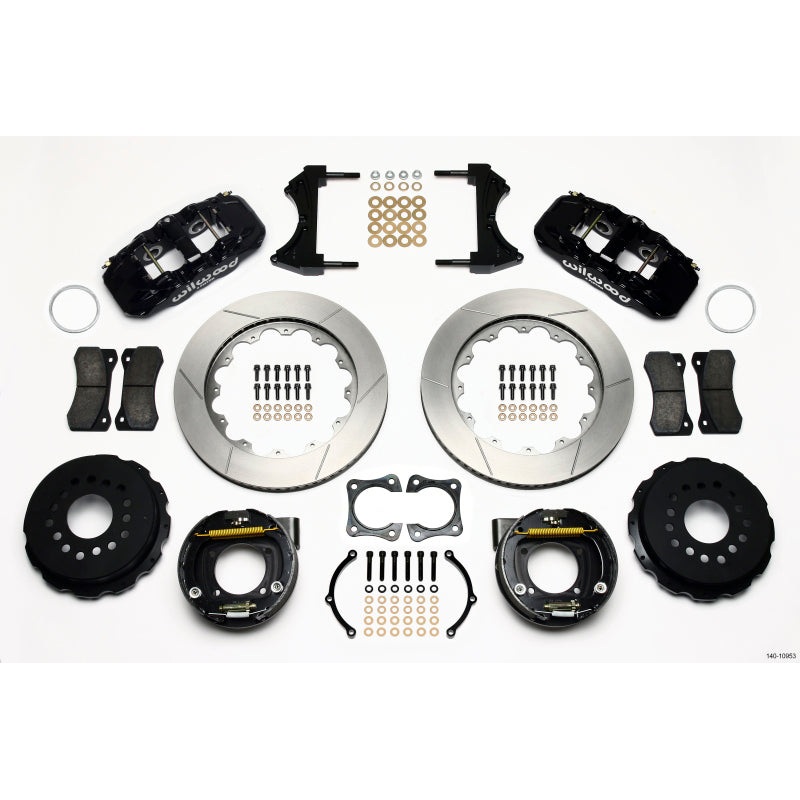 Wilwood AERO4 Rear P-Brake Kit 14.00in 58-64 Olds/Pontiac Ends 2.81in Offset