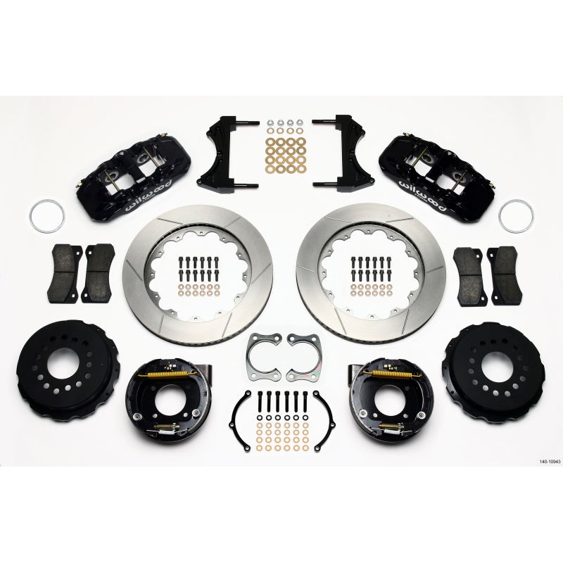 Wilwood AERO4 Rear P-Brake Kit 14.00in Chevy 12 Bolt w/ C-Clips