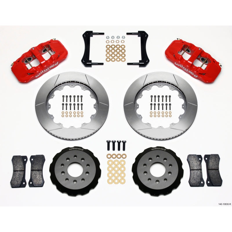 Wilwood AERO6 Front Hat Kit 14.00 Red 2005-2014 Mustang