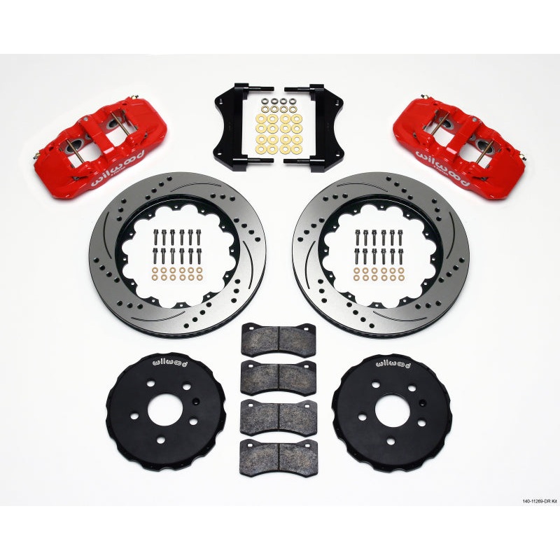 Wilwood AERO6 Front Hat Kit 14.25 Drilled Red 2010-2015 Camaro