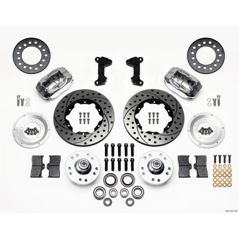 Wilwood Forged Dynalite Front Kit 11.00in Drill-Polished 74-80 Pinto/Mustang II Disc Spindle only