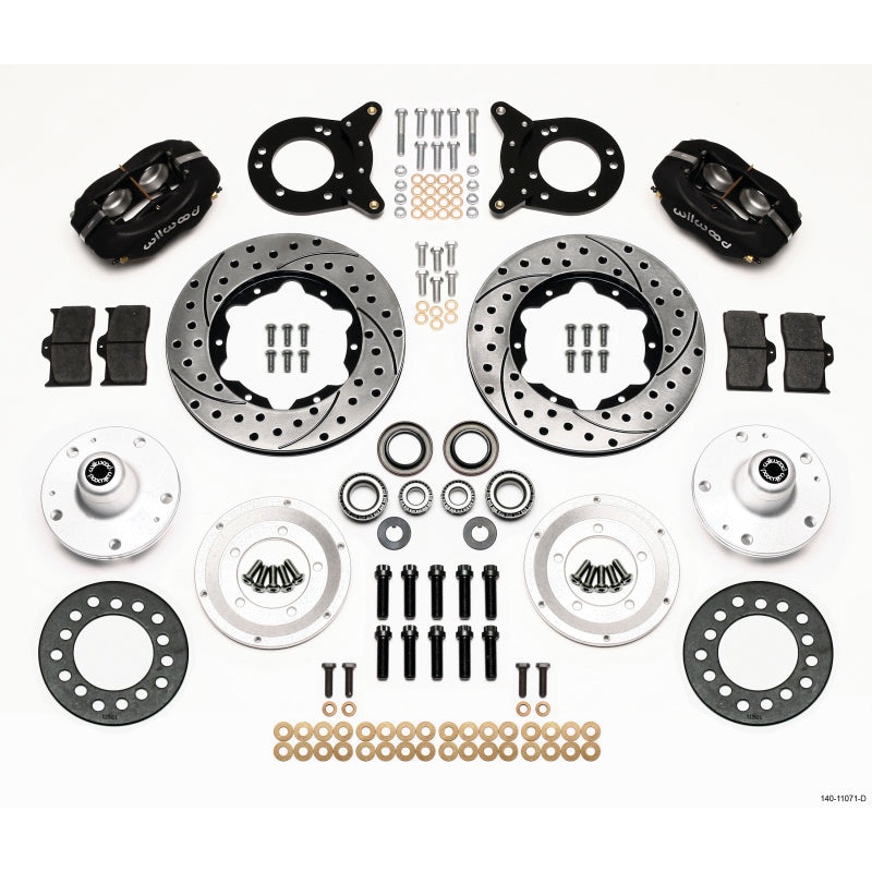 Wilwood Forged Dynalite Front Kit 11.00in Drilled 1965-1969 Mustang Disc & Drum Spindle