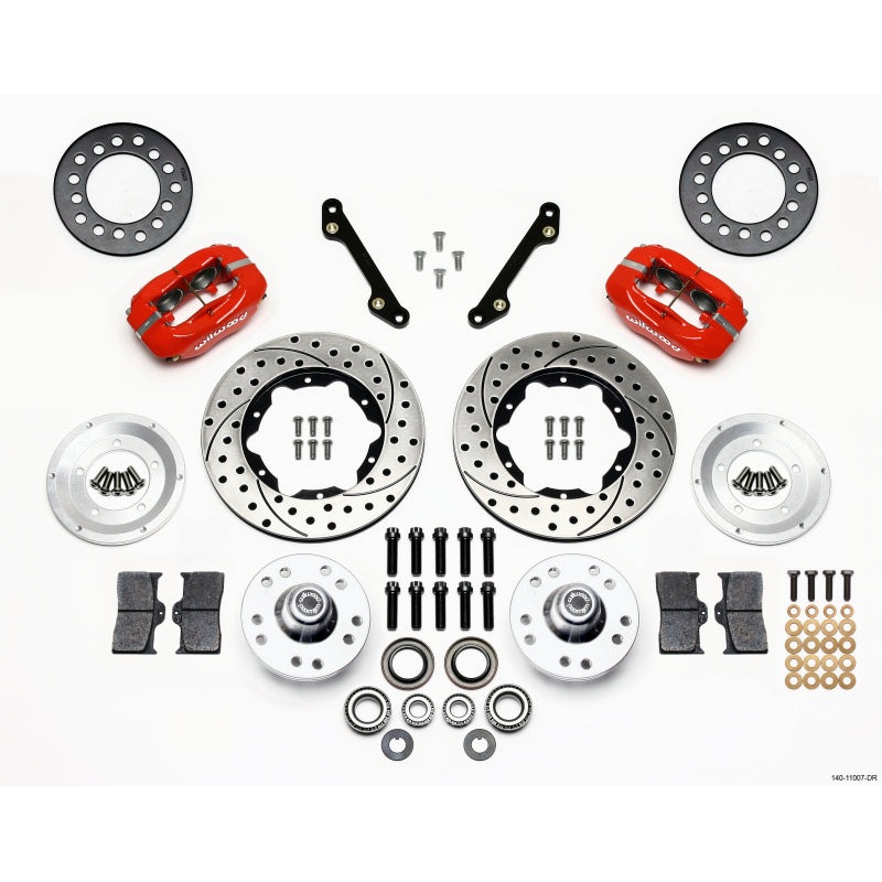 Wilwood Forged Dynalite Front Kit 11.00in Drilled Red 70-78 Camaro
