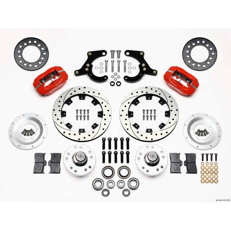 Wilwood Forged Dynalite Front Kit 11.75in Drilled Red 59-64 Chevy Impala / 63-64 Corvette