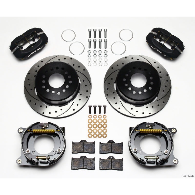 Wilwood Forged Dynalite P/S Park Brake Kit Drilled 55-57 Chevy 2.34in Offset