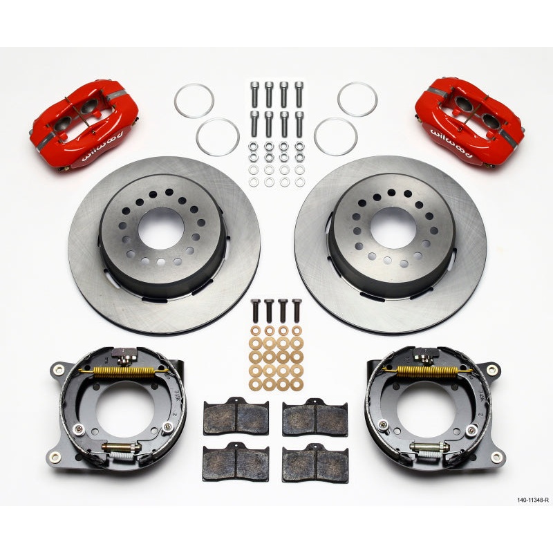 Wilwood Forged Dynalite P/S Park Brake Kit Red 55-57 Chevy 2.34in Offset
