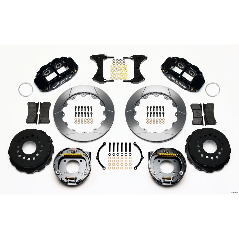 Wilwood Narrow Superlite 4R Rear P-Brk Kit 12.88in Chevy 12 Bolt-Spec 3.15in Brng Front mt
