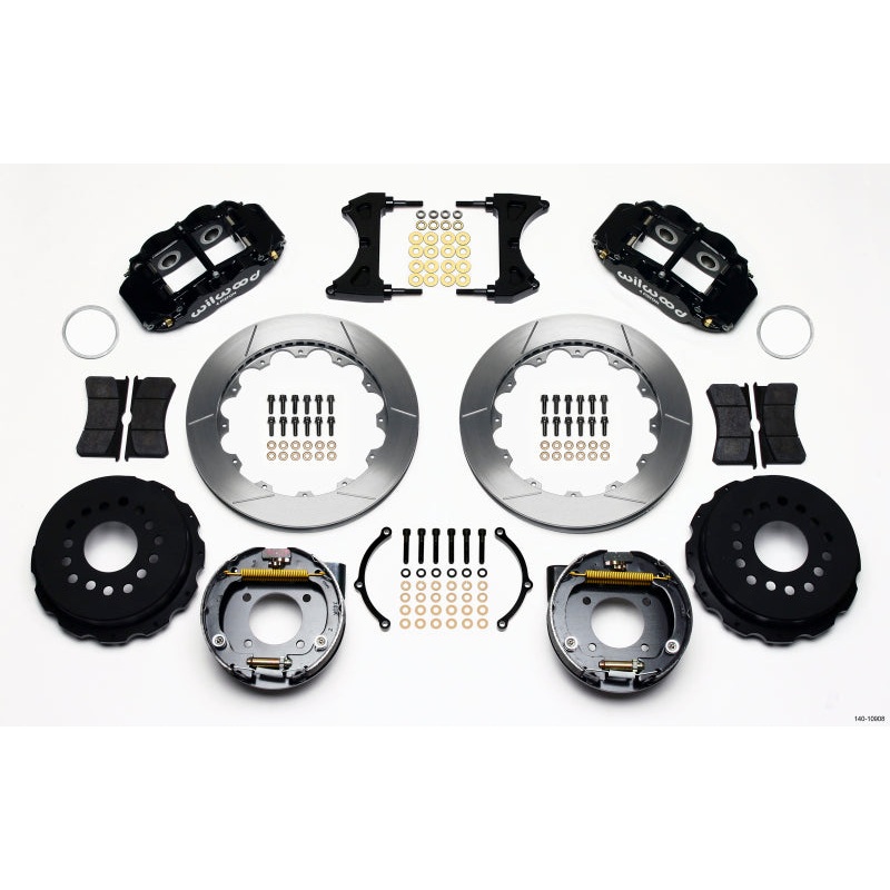 Wilwood Narrow Superlite 4R Rear P-Brk Kit 12.88in Chevy 12 Bolt w/ C-Clips Stggrd mt