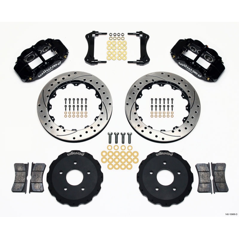 Wilwood Narrow Superlite 6R Front Hat Kit 13.06in Drilled Backdraft Cobra (BMW E36 Based)