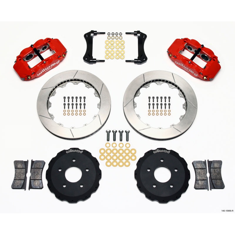 Wilwood Narrow Superlite 6R Front Hat Kit 13.06in Red Backdraft Cobra (BMW E36 Based)