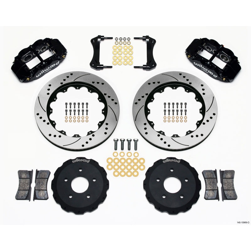Wilwood Narrow Superlite 6R Front Hat Kit 14.00in Drilled Backdraft Cobra (BMW E36 Based)