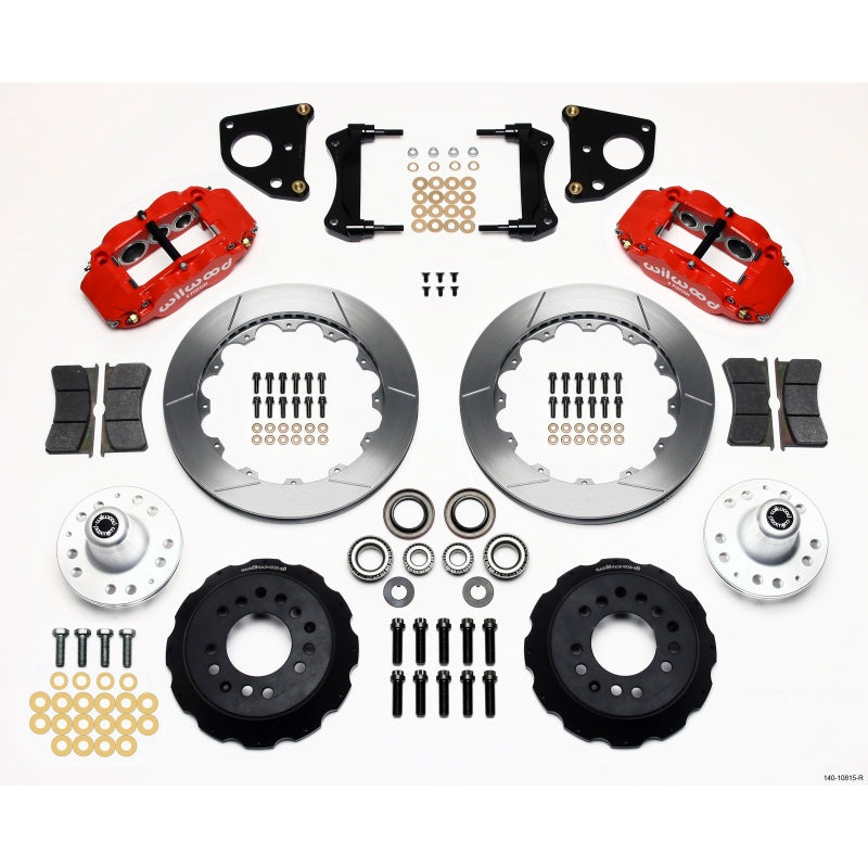 Wilwood Narrow Superlite 6R Front Hub Kit 12.88in Red 62-72 CDP B & E Body-Drum