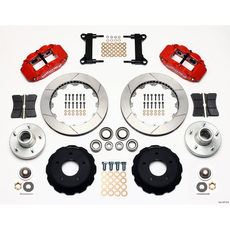 Wilwood Narrow Superlite 6R Front Hub Kit 13.06in Red Chevy C-10 60-87 CPP Drop Spindle