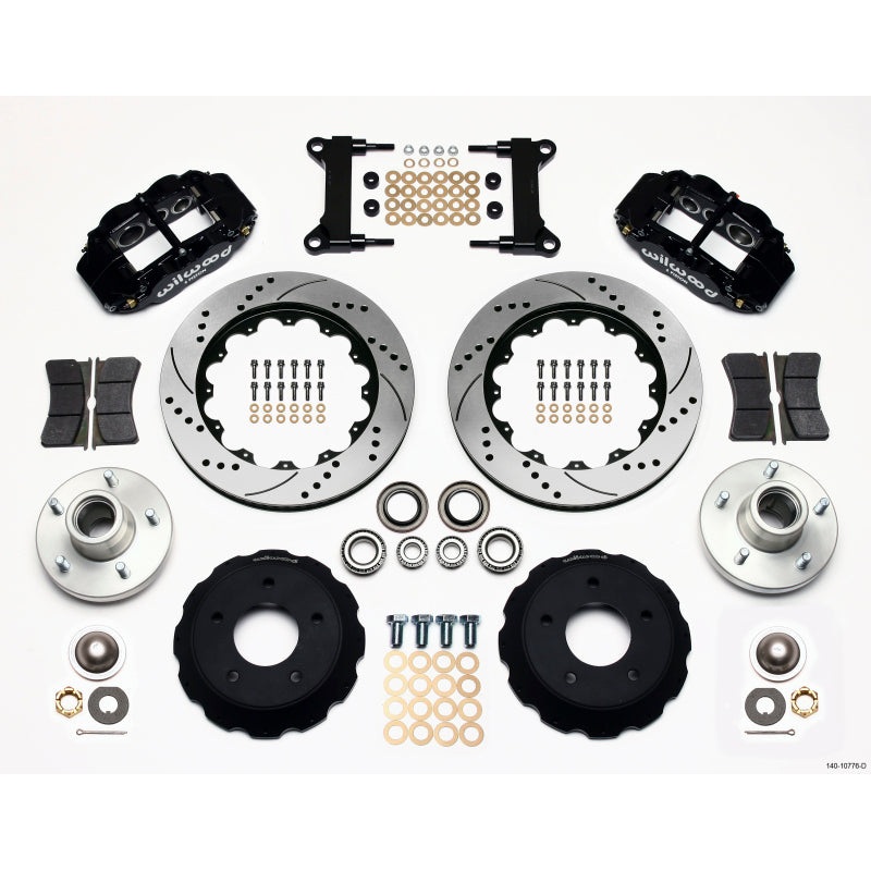Wilwood Narrow Superlite 6R Front Hub Kit 14.00in Drilled Chevy C-10 60-87 CPP Drop Spindle