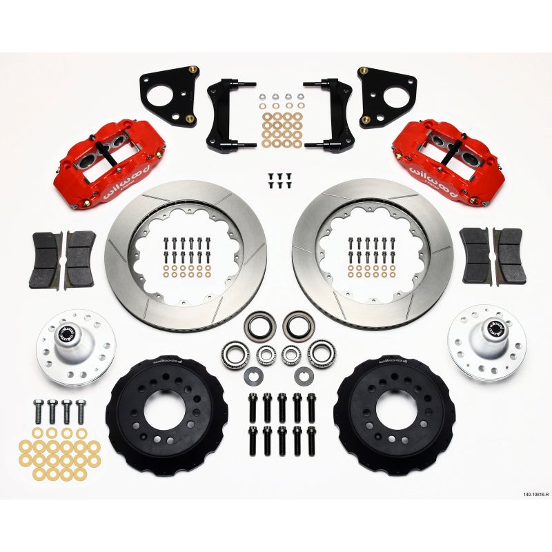 Wilwood Narrow Superlite 6R Front Hub Kit 14.00in Red 62-72 CDP B & E Body-Drum