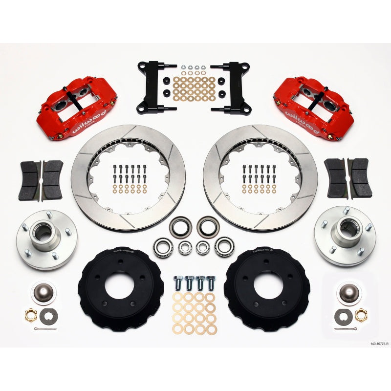 Wilwood Narrow Superlite 6R Front Hub Kit 14.00in Red Chevy C-10 60-87 CPP Drop Spindle