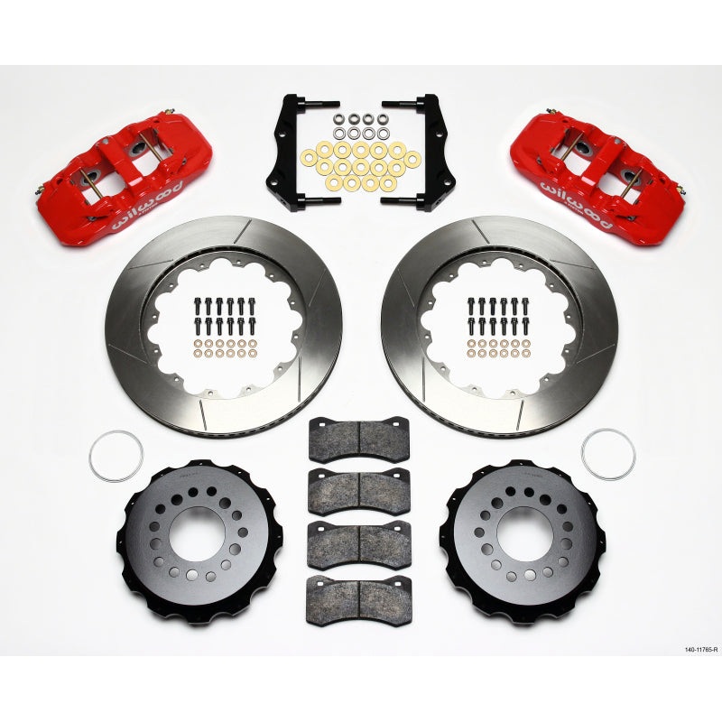 Wilwood AERO4 Rear Kit 14.25in Red 2006-10 Magnum/Challngr/Chrgr/300C