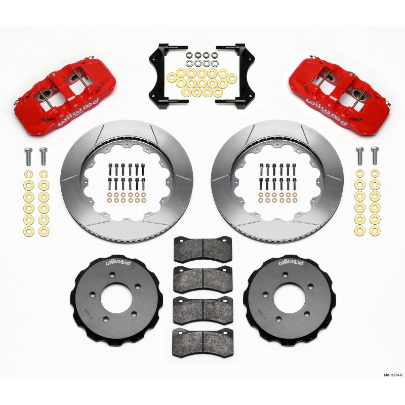 Wilwood AERO6 Front Hat Kit 14.00 Red 99-06 BMW E46