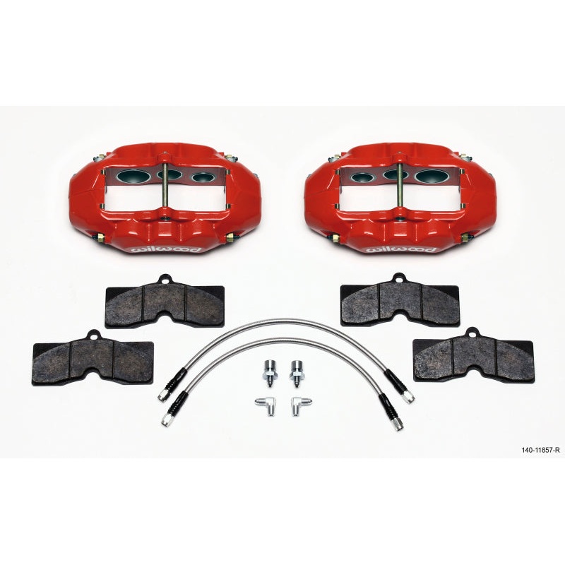 Wilwood D8-6 Front Caliper Kit Red Corvette C2 / C3 65-82