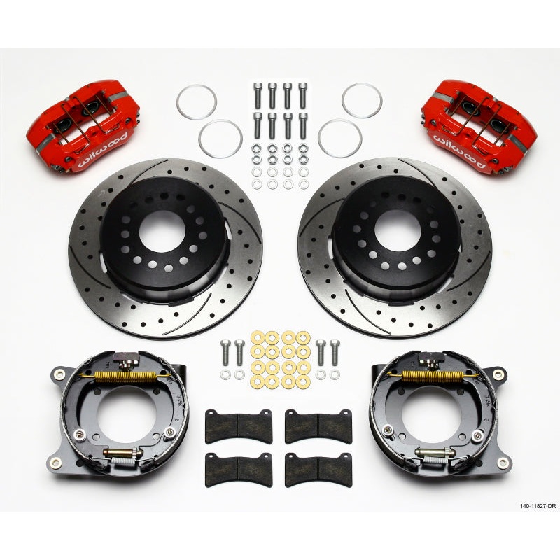 Wilwood Dynapro Low-Profile 11.00in P-Brake Kit Drill-Red Impala 59-64 / Corvette 57-62