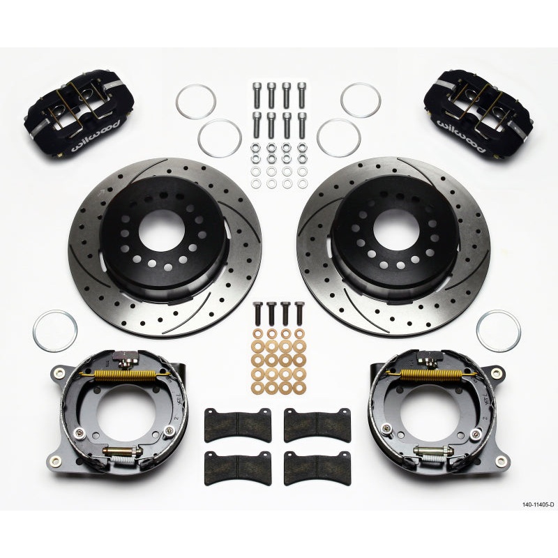 Wilwood Dynapro Low-Profile 11.00in P-Brake Kit Drilled 55-57 Chevy 2.34in Offset