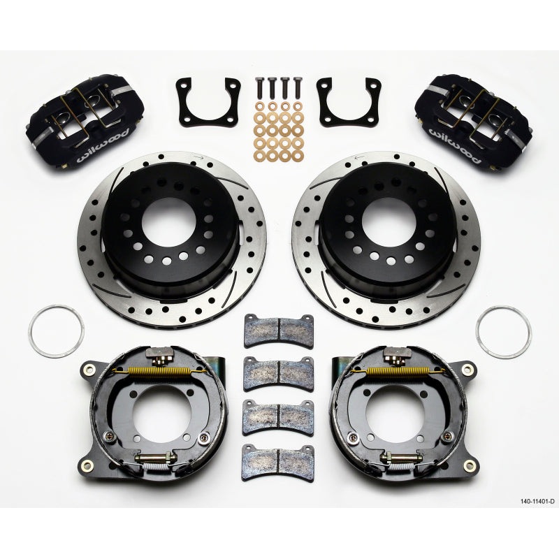 Wilwood Dynapro Low-Profile 11.00in P-Brake Kit Drilled Chevy 12 Bolt Spcl 2.81in Offset