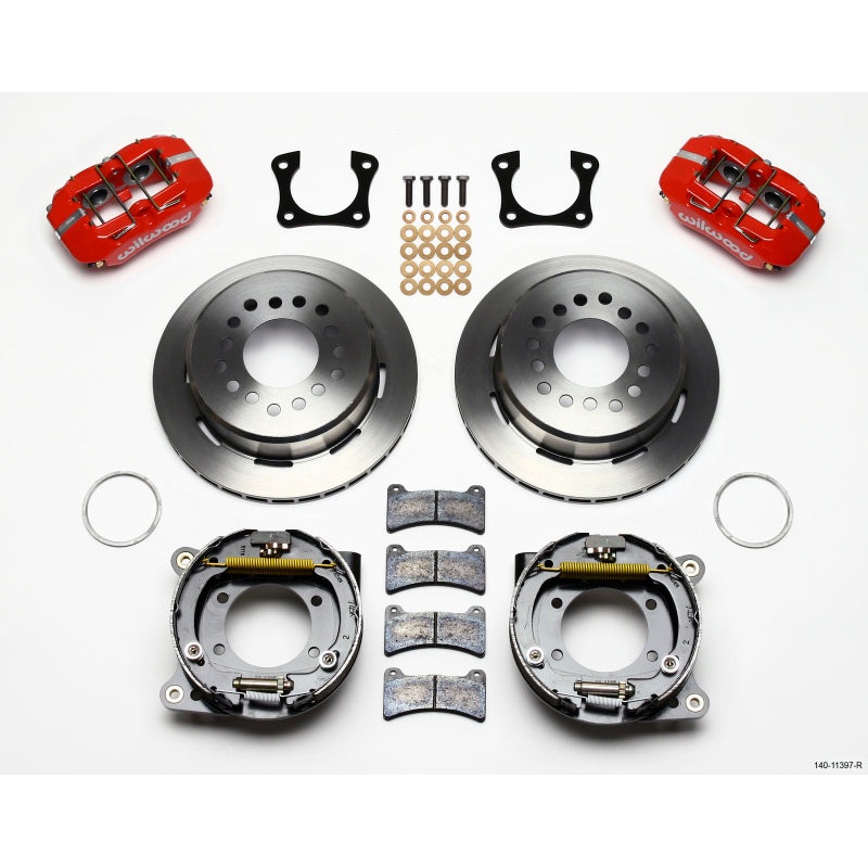 Wilwood Dynapro Low-Profile 11.00in P-Brake Kit - Red 58-64 Olds/Pontiac Ends 2.81in Offset