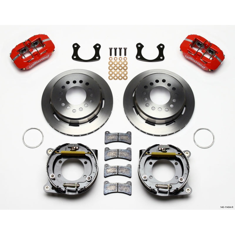Wilwood Dynapro Low-Profile 11.00in P-Brake Kit - Red New Big Ford 2.50in Off Front Mount
