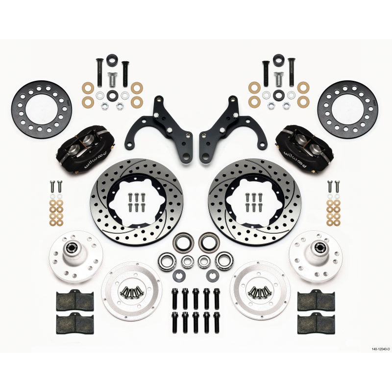 Wilwood Forged Dynalite Front Kit 11.00in Drilled 69-70 Impala Drum/Disc 69-82 Vette