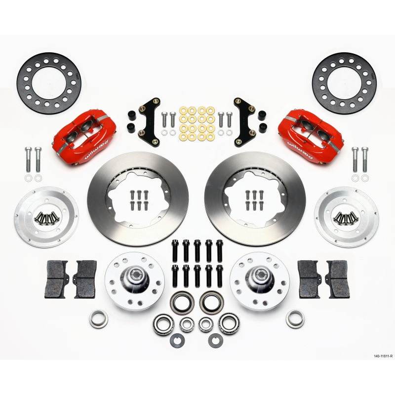 Wilwood Forged Dynalite Front Kit 11.00in Red 49-54 Chevy / 53-62 Corvette