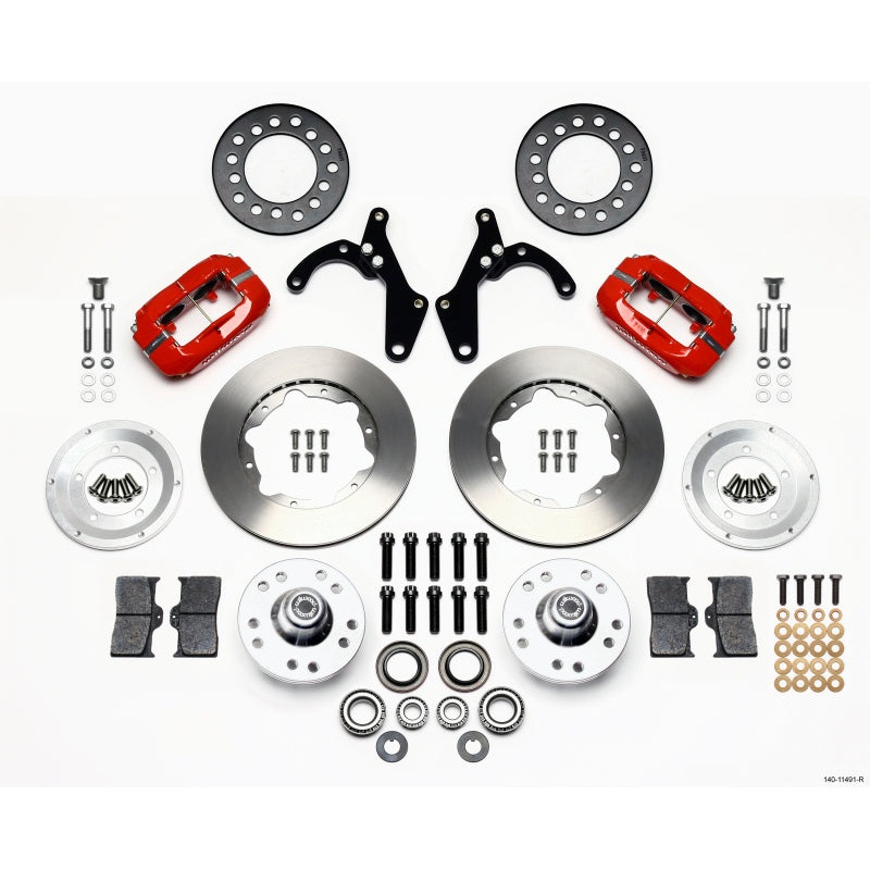 Wilwood Forged Dynalite Front Kit 11.00in Red 55-57 Chevy
