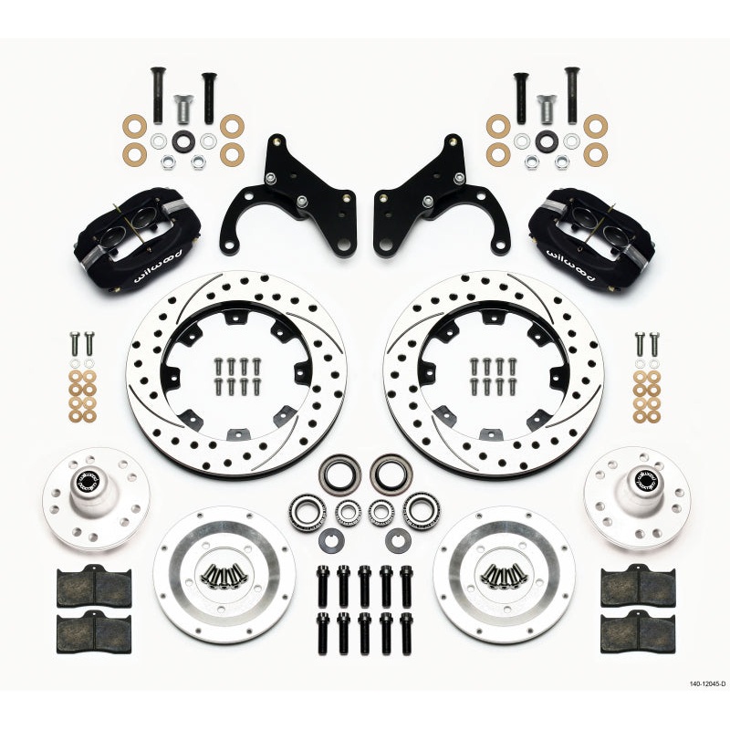 Wilwood Forged Dynalite Front Kit 12.19in Drilled 69-70 Impala Drum/Disc 69-82 Vette